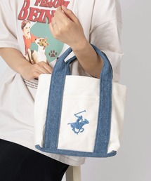 BEVERLY HILLS POLO CLUB（ビバリーヒルズポロクラブ）の「【77】【BEVERLY HILLS POLO CLUB/ビバリーヒルズポロクラブ】ブランドロゴ刺繍 ミニキャンバス トートバック（トートバッグ）」