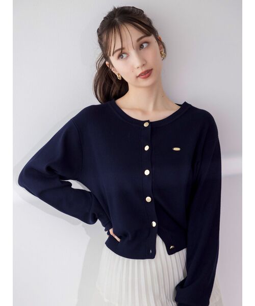 dazzlin(ダズリン)の「プレートシンプルカーディガン(カーディガン/ボレロ・レディース・その他1/レッド/イエロー/ネイビー/パープル/アイボリー/ピンク/ブルー/ブラック・FREE)」の3枚目の写真