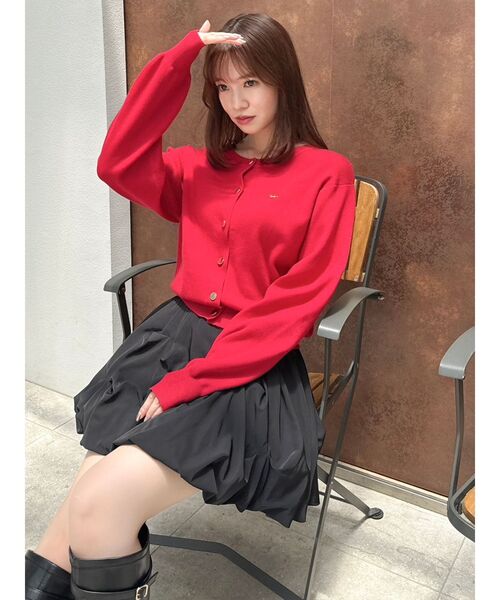 dazzlin(ダズリン)の「プレートシンプルカーディガン(カーディガン/ボレロ・レディース・その他1/レッド/イエロー/ネイビー/パープル/アイボリー/ピンク/ブルー/ブラック・FREE)」の8枚目の写真