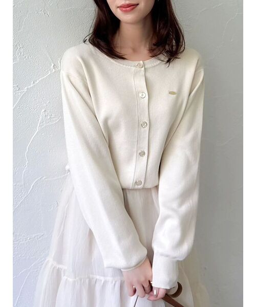 dazzlin(ダズリン)の「プレートシンプルカーディガン(カーディガン/ボレロ・レディース・その他1/レッド/イエロー/ネイビー/パープル/アイボリー/ピンク/ブルー/ブラック・FREE)」の2枚目の写真