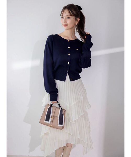 dazzlin(ダズリン)の「プレートシンプルカーディガン(カーディガン/ボレロ・レディース・その他1/レッド/イエロー/ネイビー/パープル/アイボリー/ピンク/ブルー/ブラック・FREE)」の12枚目の写真