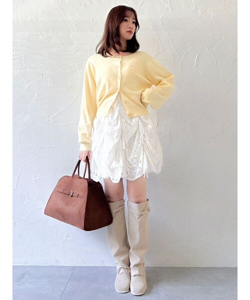 dazzlin(ダズリン)の「プレートシンプルカーディガン(カーディガン/ボレロ・レディース・その他1/レッド/イエロー/ネイビー/パープル/アイボリー/ピンク/ブルー/ブラック・FREE)」の19枚目の写真