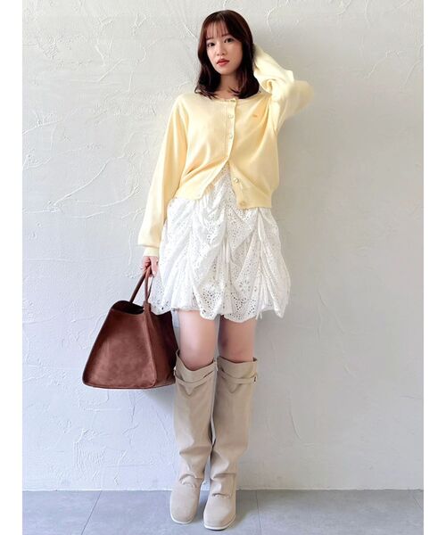 dazzlin(ダズリン)の「プレートシンプルカーディガン(カーディガン/ボレロ・レディース・その他1/レッド/イエロー/ネイビー/パープル/アイボリー/ピンク/ブルー/ブラック・FREE)」の21枚目の写真