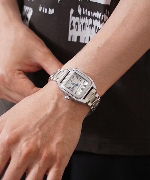1111clothing（ワンフォークロージング）の「スクエアフェイス クォーツウォッチ / Square Face Quartz Watch（アナログ腕時計・メンズ・シルバー系1/ゴールド系2/ゴールド系1/シルバー系2・FREE）」の13枚目の写真