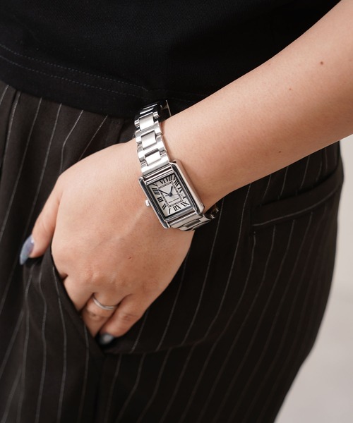 1111clothing（ワンフォークロージング）の「スクエアフェイス クォーツウォッチ / Square Face Quartz Watch（アナログ腕時計・メンズ・シルバー系1/ゴールド系2/ゴールド系1/シルバー系2・FREE）」の18枚目の写真