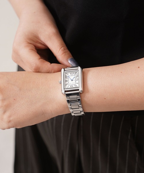 1111clothing（ワンフォークロージング）の「スクエアフェイス クォーツウォッチ / Square Face Quartz Watch（アナログ腕時計・メンズ・シルバー系1/ゴールド系2/ゴールド系1/シルバー系2・FREE）」の19枚目の写真