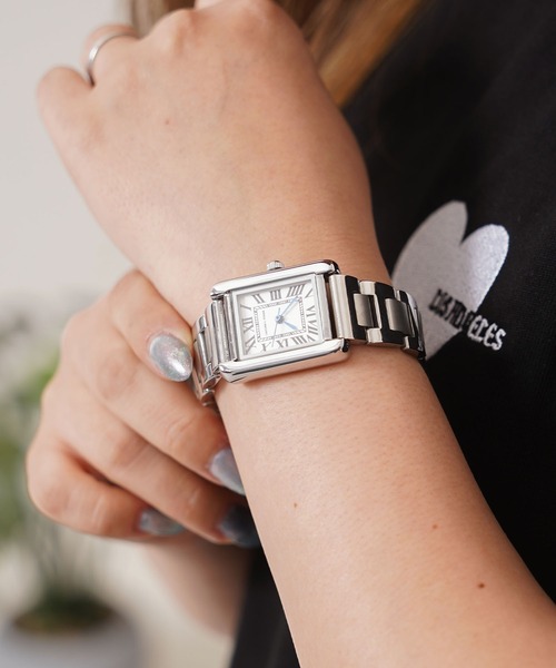 1111clothing（ワンフォークロージング）の「スクエアフェイス クォーツウォッチ / Square Face Quartz Watch（アナログ腕時計・メンズ・シルバー系1/ゴールド系2/ゴールド系1/シルバー系2・FREE）」の17枚目の写真