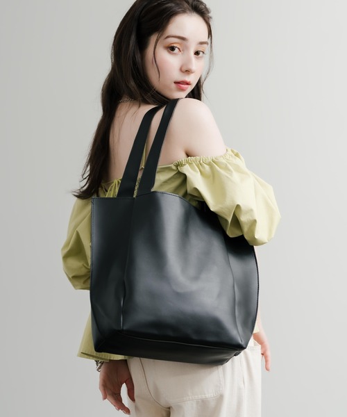 Rocky Monroe（ロッキーモンロー）の「新色追加 PUワンショルダートートバッグ　ポーチセット（トートバッグ・メンズ・ワインレッド/ブラウン/ベージュ/ブラック・FREE）」の10枚目の写真