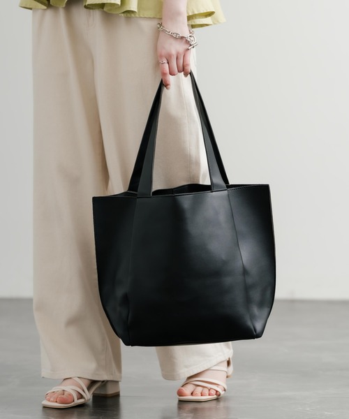 Rocky Monroe（ロッキーモンロー）の「新色追加 PUワンショルダートートバッグ　ポーチセット（トートバッグ・メンズ・ワインレッド/ブラウン/ベージュ/ブラック・FREE）」の11枚目の写真