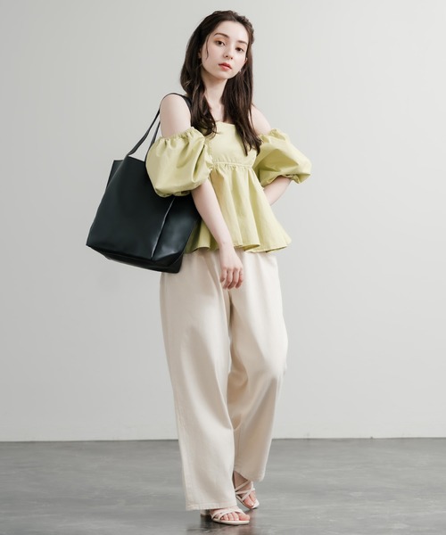 Rocky Monroe（ロッキーモンロー）の「新色追加 PUワンショルダートートバッグ　ポーチセット（トートバッグ・メンズ・ワインレッド/ブラウン/ベージュ/ブラック・FREE）」の13枚目の写真