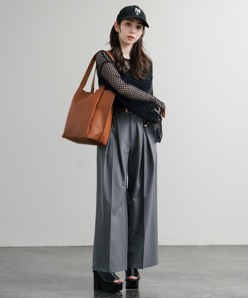 Rocky Monroe（ロッキーモンロー）の「新色追加 PUワンショルダートートバッグ　ポーチセット（トートバッグ・メンズ・ワインレッド/ブラウン/ベージュ/ブラック・FREE）」の18枚目の写真