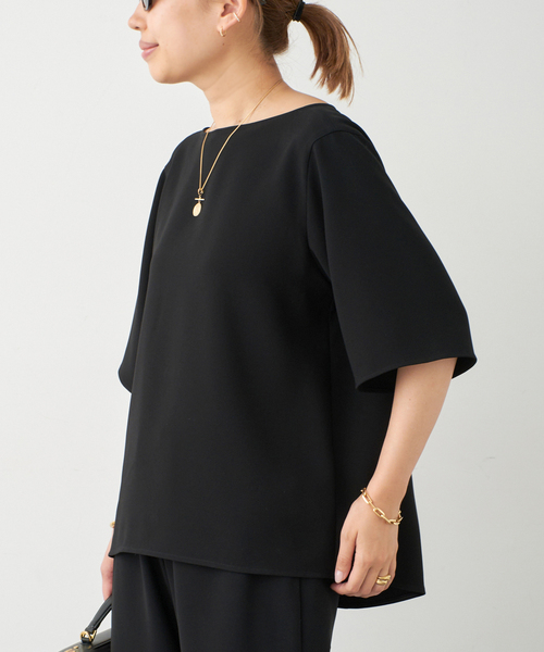 ドゥーズィエムクラス☆トップス★半袖★ブラック★ENOF Sofia Half sleeve ブラウス（シャツ/ブラウス）｜Deuxieme