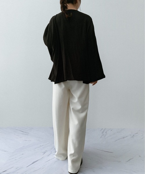 on:nue（オンニュ）の「【on:nue】[着用動画あり！] フロントリボンギャザーブラウス（シャツ/ブラウス・レディース・ホワイト/ブラック・FREE）」の9枚目の写真