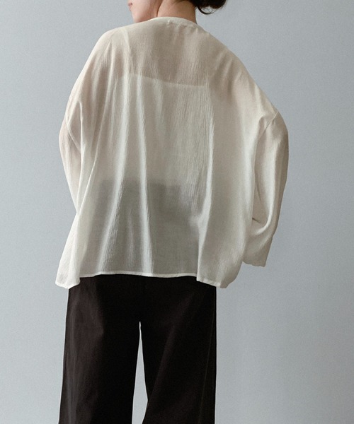 on:nue（オンニュ）の「【on:nue】[着用動画あり！] フロントリボンギャザーブラウス（シャツ/ブラウス・レディース・ホワイト/ブラック・FREE）」の13枚目の写真