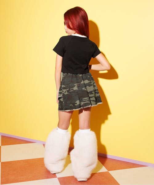 algy（アルジー）の「プリーツラップグランジスカート（スカート・キッズ・カーキ/インディゴブルー/ベージュ・SMALL/MEDIUM/X-SMALL/XX-SMALL）」の12枚目の写真