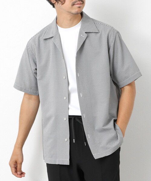 NOLLEY'S goodman(ノーリーズグッドマン)の「DotAir撥水ストレッチオープンカラー 25SS(シャツ/ブラウス・メンズ・ネイビー/ブラック系その他/ライトグレー/ブルー系その他・L/M/S)」の2枚目の写真