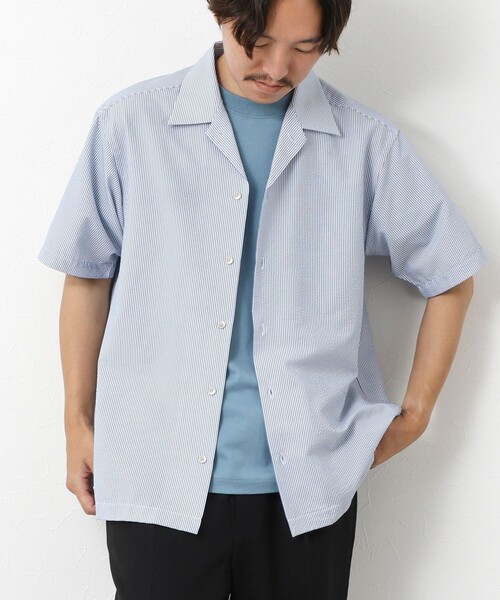NOLLEY'S goodman(ノーリーズグッドマン)の「DotAir撥水ストレッチオープンカラー 25SS(シャツ/ブラウス・メンズ・ネイビー/ブラック系その他/ライトグレー/ブルー系その他・L/M/S)」の4枚目の写真