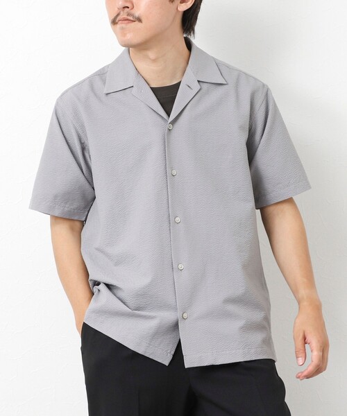 NOLLEY'S goodman(ノーリーズグッドマン)の「DotAir撥水ストレッチオープンカラー 25SS(シャツ/ブラウス・メンズ・ネイビー/ブラック系その他/ライトグレー/ブルー系その他・L/M/S)」の1枚目の写真