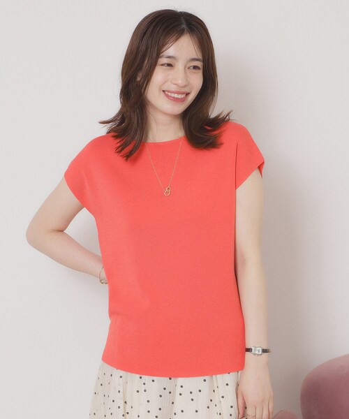 ITS'DEMO（イッツデモ）の「【接触冷感／手洗い可】フレンチスリーブニット（ニット/セーター・レディース・グリーン/ピンク系/ベージュ/ブルー系その他/ブラック/ピンク系その他/サックスブルー/オフホワイト・00）」の12枚目の写真