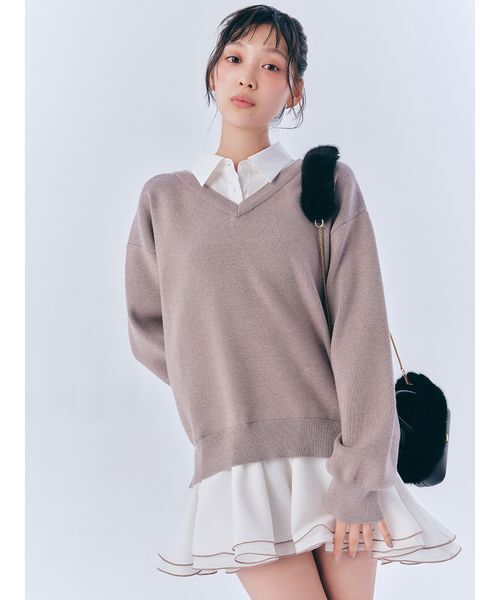 LILY BROWN(リリーブラウン)の「【USAGI ONLINE・ZOZOTOWN限定】エコファーコンビ2wayスマホショルダー(ショルダーバッグ・レディース・アイボリー/ライトグレー/ブラック/ピンクベージュ/ライトブルー・F)」の10枚目の写真