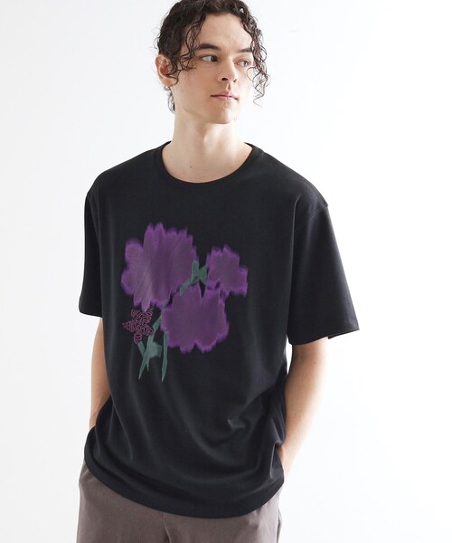 tk.TAKEO KIKUCHI(ティーケータケオキクチ)の「ボカシフラワーTシャツ(Tシャツ/カットソー・メンズ・ブラック/ブルーグリーン/ホワイト・02/03/04)」の8枚目の写真