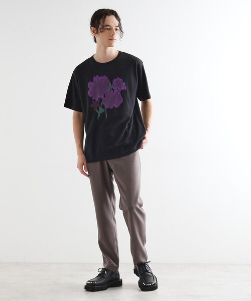 tk.TAKEO KIKUCHI(ティーケータケオキクチ)の「ボカシフラワーTシャツ(Tシャツ/カットソー・メンズ・ブラック/ブルーグリーン/ホワイト・02/03/04)」の9枚目の写真