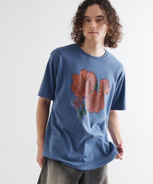 tk.TAKEO KIKUCHI(ティーケータケオキクチ)の「ボカシフラワーTシャツ(Tシャツ/カットソー・メンズ・ブラック/ブルーグリーン/ホワイト・02/03/04)」の12枚目の写真