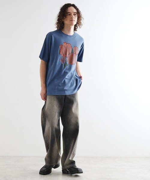 tk.TAKEO KIKUCHI(ティーケータケオキクチ)の「ボカシフラワーTシャツ(Tシャツ/カットソー・メンズ・ブラック/ブルーグリーン/ホワイト・02/03/04)」の14枚目の写真