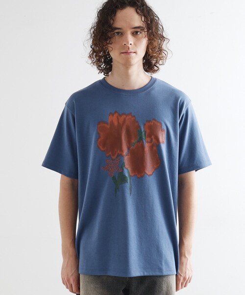 tk.TAKEO KIKUCHI(ティーケータケオキクチ)の「ボカシフラワーTシャツ(Tシャツ/カットソー・メンズ・ブラック/ブルーグリーン/ホワイト・02/03/04)」の16枚目の写真