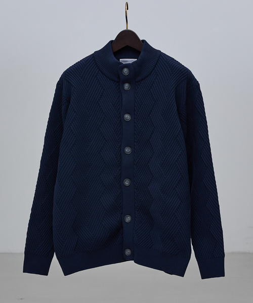 ABAHOUSE GRAY（アバハウスグレイ）の「【ジオメトリック柄 / 軽量】スタンド カーディガン（カーディガン/ボレロ・メンズ・ブラック/ネイビー/グレー/モカ・46/48）」の19枚目の写真