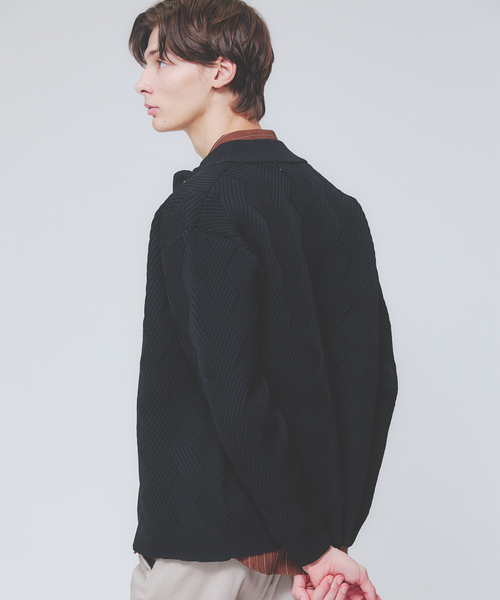 ABAHOUSE GRAY（アバハウスグレイ）の「【ジオメトリック柄 / 軽量】スタンド カーディガン（カーディガン/ボレロ・メンズ・ブラック/ネイビー/グレー/モカ・46/48）」の17枚目の写真