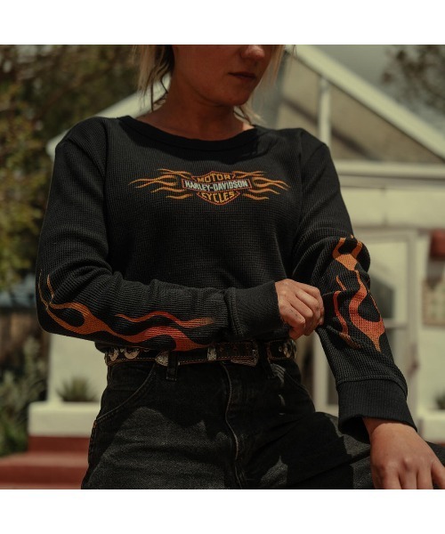 Harley-Davidson(ハーレーダビッドソン)の「ヴィンテージフレイムスニットトップ(ニット/セーター・レディース・ブラック系その他・SMALL/MEDIUM/LARGE/X-LARGE)」の5枚目の写真