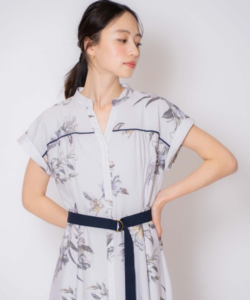 NOELA（ノエラ）の「【15周年】スカーフ柄シャツワンピース（ワンピース・レディース・モカ/ベージュ/サックスブルー・M/S）」の21枚目の写真