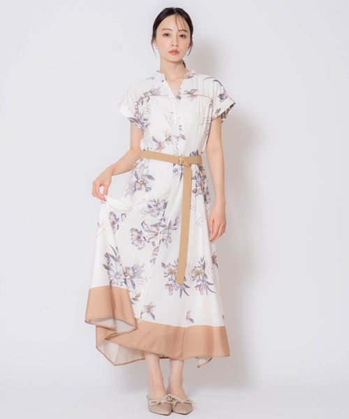 NOELA（ノエラ）の「【15周年】スカーフ柄シャツワンピース（ワンピース・レディース・モカ/ベージュ/サックスブルー・M/S）」の22枚目の写真