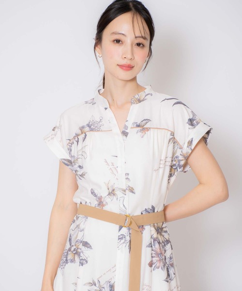 NOELA（ノエラ）の「【15周年】スカーフ柄シャツワンピース（ワンピース・レディース・モカ/ベージュ/サックスブルー・M/S）」の15枚目の写真