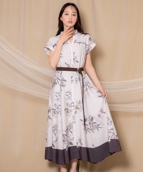 NOELA（ノエラ）の「【15周年】スカーフ柄シャツワンピース（ワンピース・レディース・モカ/ベージュ/サックスブルー・M/S）」の16枚目の写真