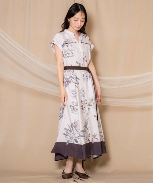 NOELA（ノエラ）の「【15周年】スカーフ柄シャツワンピース（ワンピース・レディース・モカ/ベージュ/サックスブルー・M/S）」の19枚目の写真