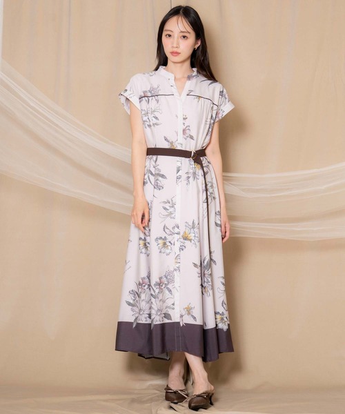 NOELA（ノエラ）の「【15周年】スカーフ柄シャツワンピース（ワンピース・レディース・モカ/ベージュ/サックスブルー・M/S）」の13枚目の写真