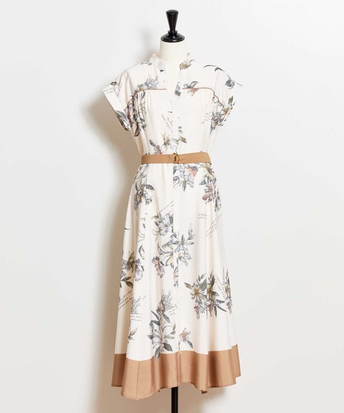 セール】【15周年】スカーフ柄シャツワンピース（ワンピース）｜NOELA