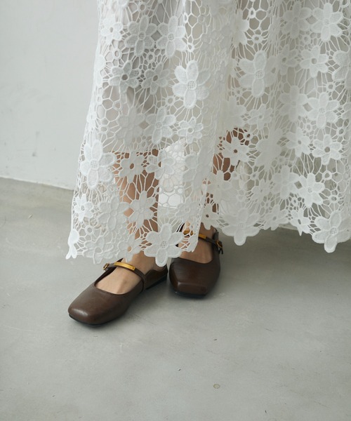 Lunea（ルネア）の「フラワーレースロングスカート（スカート・レディース・ホワイト/ブラック・FREE）」の15枚目の写真