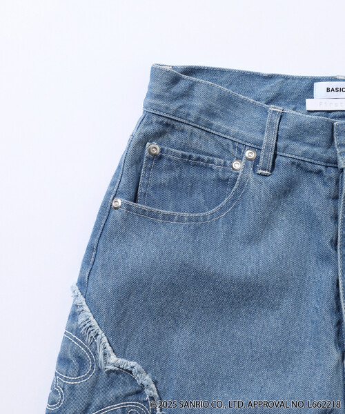 BASICKS（ベイシックス）の「BASICKS × SANRIO × Firsthand/ベイシックス × サンリオ × ファーストハンド　x ＜My Melody＞＜Kuromi＞ PATCH DENIM（デニムパンツ・レディース・ブルー/ネイビー・SMALL/MEDIUM）」の8枚目の写真
