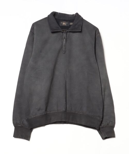 RRL ダブルアールエル ダークグレー スウェット M フレンチ テリー クォータージップ プルオーバー（スウェット