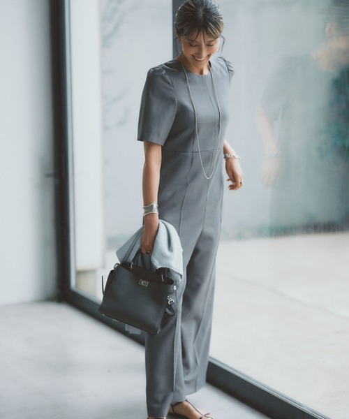 セール】パフショルダーオールインワン（つなぎ/オールインワン