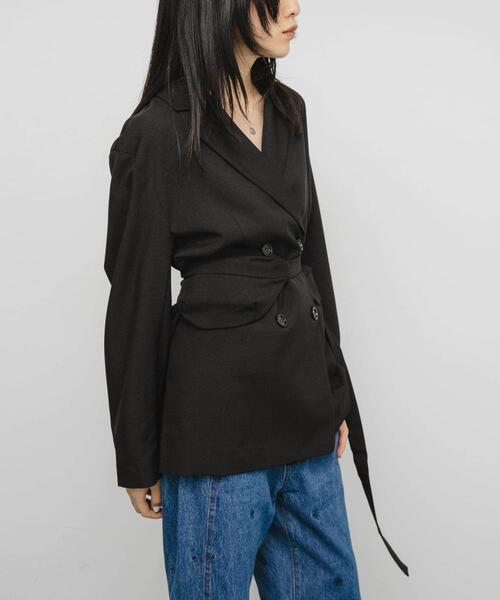 KBF（ケイビーエフ）の「バッグSETダブルジャケット（その他アウター・レディース・ブラウン系その他/グレー系その他/ブラック・ONE）」の5枚目の写真