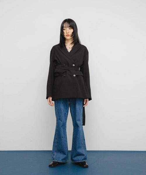 KBF（ケイビーエフ）の「バッグSETダブルジャケット（その他アウター・レディース・ブラウン系その他/グレー系その他/ブラック・ONE）」の7枚目の写真