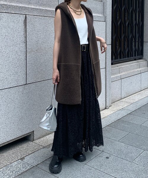 セール】ボア切替フーディージレ（ベスト）｜DouDou（ドゥドゥ）の