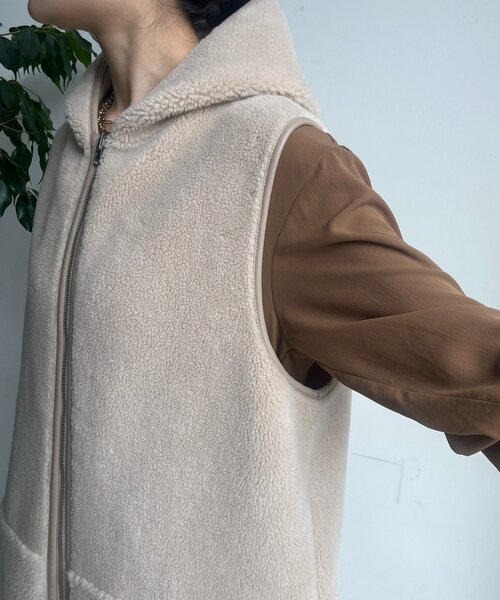 セール】ボア切替フーディージレ（ベスト）｜DouDou（ドゥドゥ）の