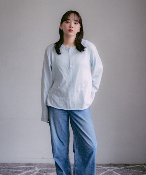 セール】2/9号室（かおこ&ひろと） - Cotton Henry Neck High-Gauge
