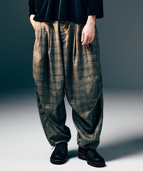 Glen Check Tuck Pants / グレンチェックタックパンツ