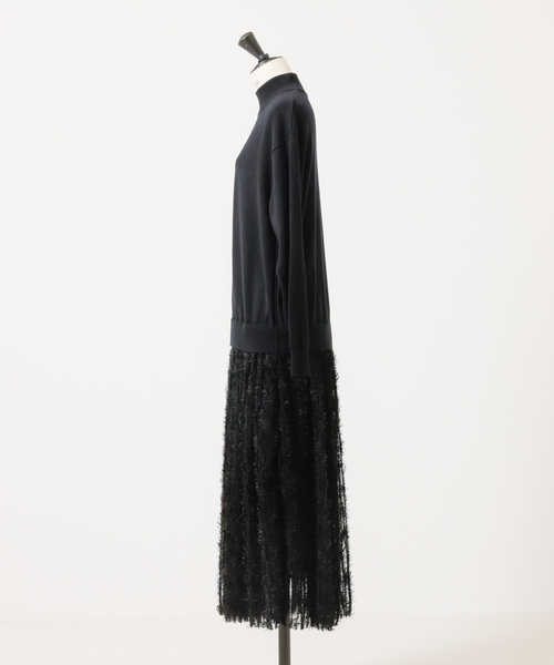 DESIGNWORKS(デザインワークス)の「チュールフリルニットワンピース(ワンピース・レディース・グレー/ブラック・38)」の8枚目の写真